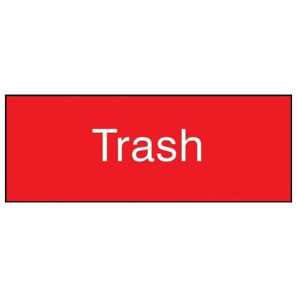 Accuform Trash, Engraved Plastic, 3 in x 8 in PSG872RD - main